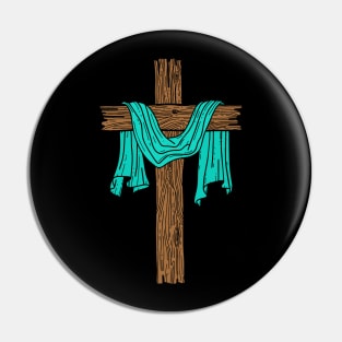 Wooden cross Pin