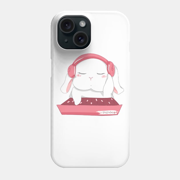 Sound Engineer Girl _ White Bunny Couple Phone Case by GambarGrace