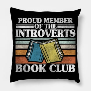 Funny Introvert Book Club Member Introverts Retro Pillow