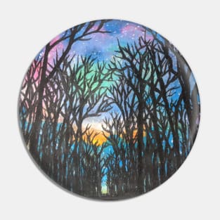 Forest at Night Pin