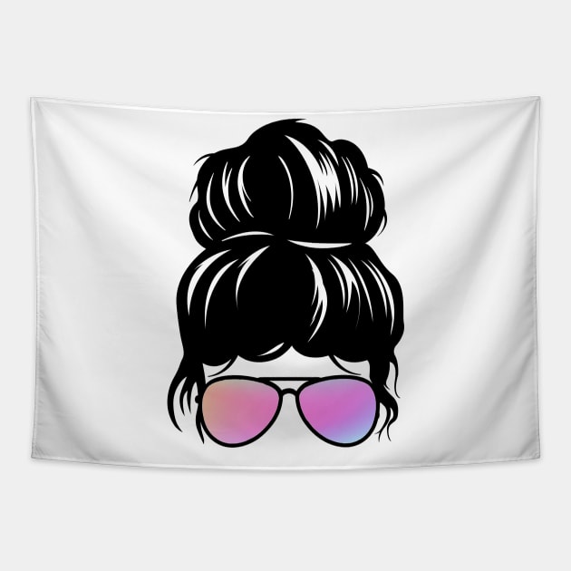 Messy Bun Gradient Glasses Tapestry by StacyWhite