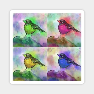 Cute Pop Art Painting of a Robin Magnet