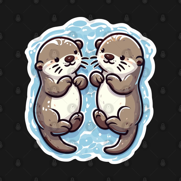 Kawaii Otter couple by PrintSoulDesigns