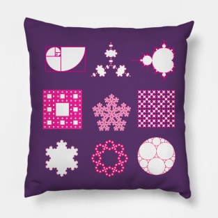 9 Fractals- pink Pillow