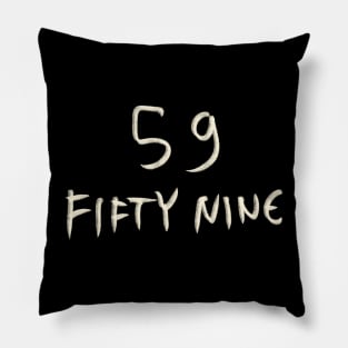 Hand Drawn Letter Number 59 Fifty Nine Pillow