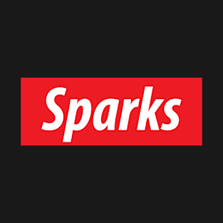 ​'Sparks' Nevada USA white text on a red background T-Shirt