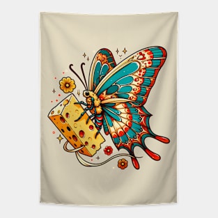 Cheese butterfly cheese lover Tapestry