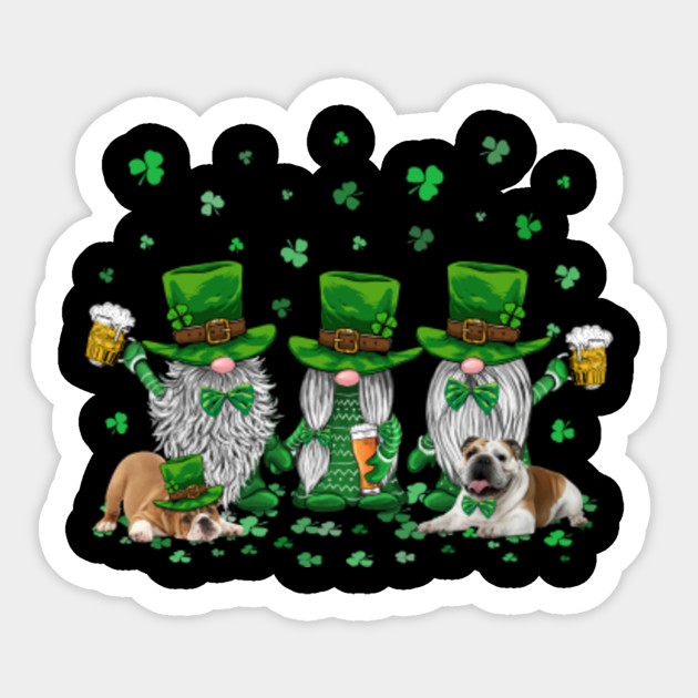 Download Funny Lucky Dog Gnome St Patrick's Printed Shirts Bulldog ...