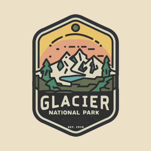 Glacier National Park Travel Sticker by GreenMary Design