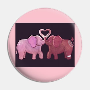 Elephant Love Design Pin