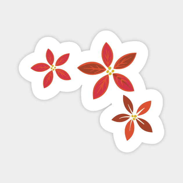 Poinsettia Splash Magnet by SWON Design