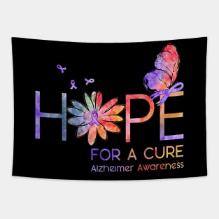 Hope For A Cure Alzheimer Awareness Flower Tapestry