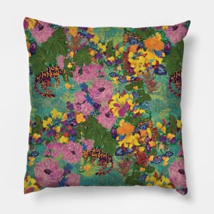 Tigers and Flowers Pillow