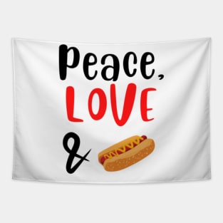 Peace Love and Hotdogs Tapestry