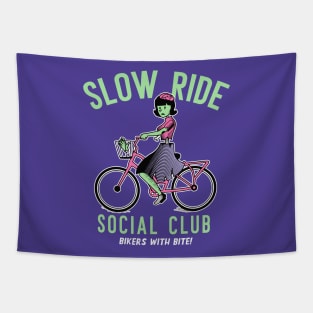 Funny Zombie on Bicycle // Slow Ride Social Club Tapestry