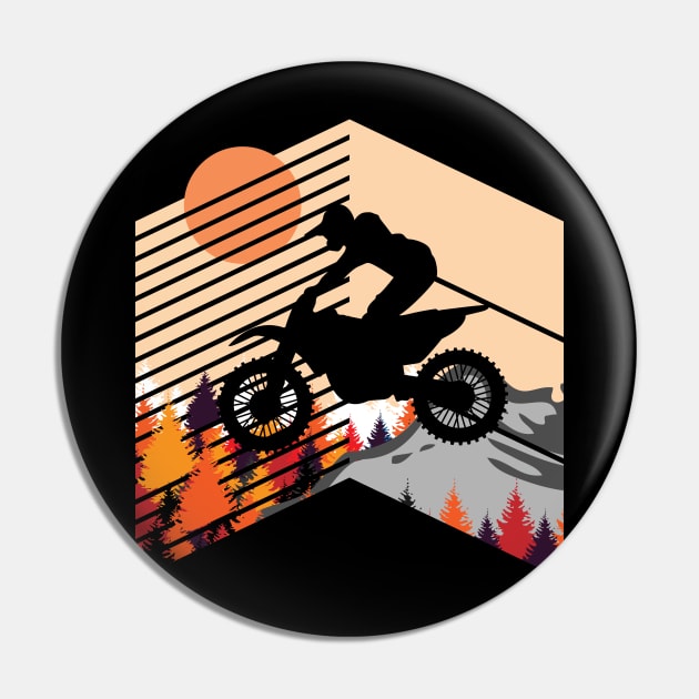 Motocross Nature Design Pin by vpdesigns