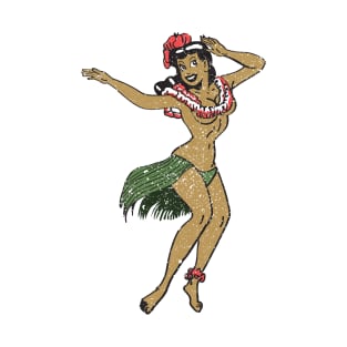 I'm just here to get laid! Hawaii Hawaiian Lei Bikini Hula Girl Vintage Distressed Graphic T-Shirt