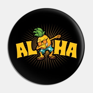 Dabbing Pineapple Aloha Sunglasses Summer Hawaii Pin