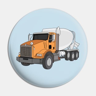 Concrete cement mixing truck cartoon illustration Pin