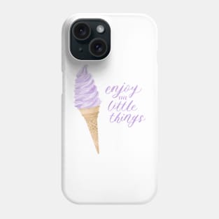 Purple Ice Cream "Enjoy the Little Things" Watercolour Painting Phone Case