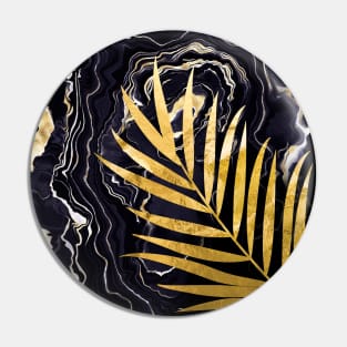 Black Gold marble tropic Pin