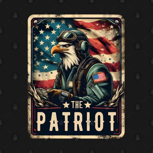 The Patriot Eagle Pilot Bird American Flag Tarot Card Pun by Nature Exposure