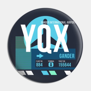 Gander (YQX) Airport // Sunset Baggage Tag Pin