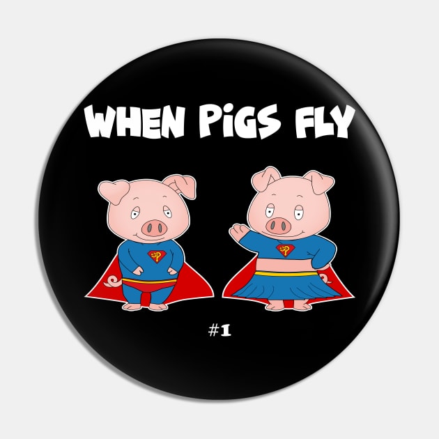 When Pigs Fly #1 Pin by Slap Cat Designs