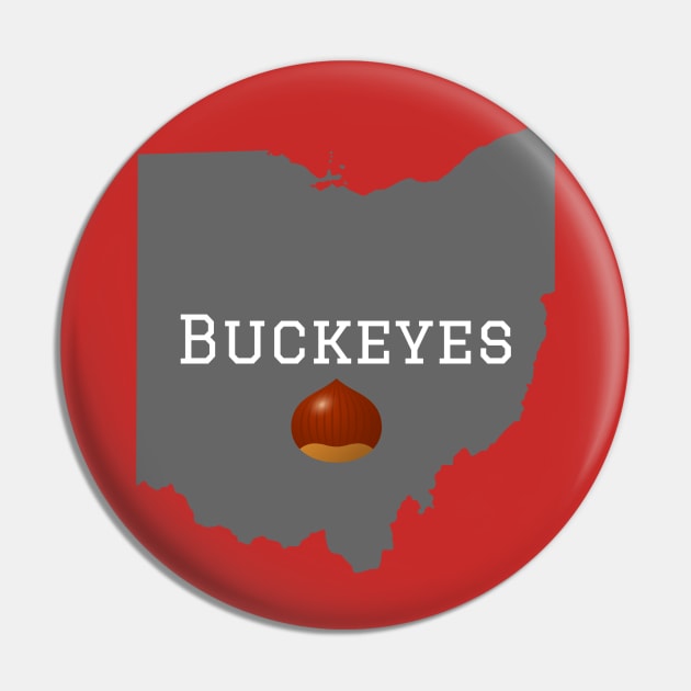 Buckeyes Columbus Ohio Nut Pin by CityTeeDesigns