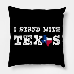 i stand with texas usa white text Pillow