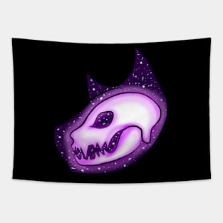 Purple Galaxy Cat Skull Tapestry