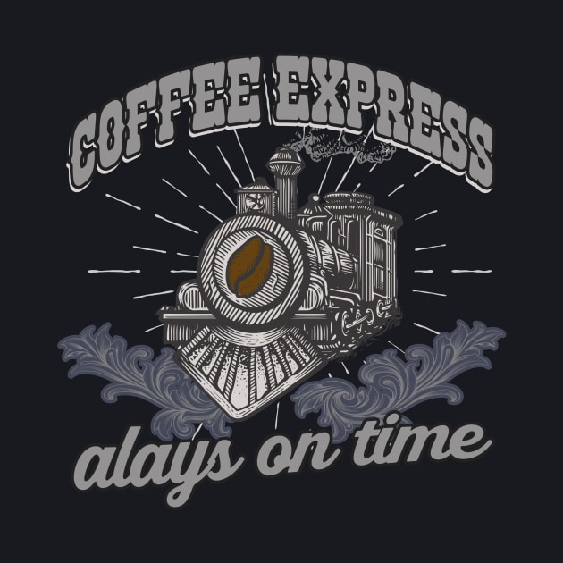 Coffee Express steam locomotive railwayman gift by Foxxy Merch