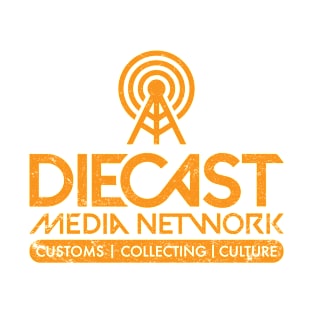 Diecast Media Network (Radio Station - Orange on White - Worn) T-Shirt