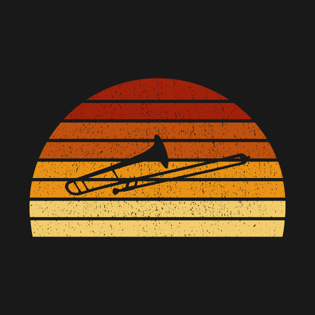 Vintage Sunset Trombone Gift For Trombone Players by OceanRadar