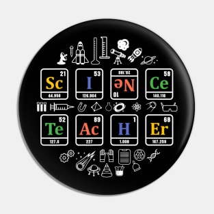 science teacher periodic table chemistry elements gift Pin
