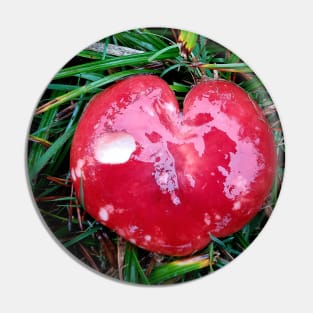 Red Mushroom Heart Pin
