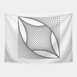 Wireframe, geometric, 3d optical illusion Tapestry