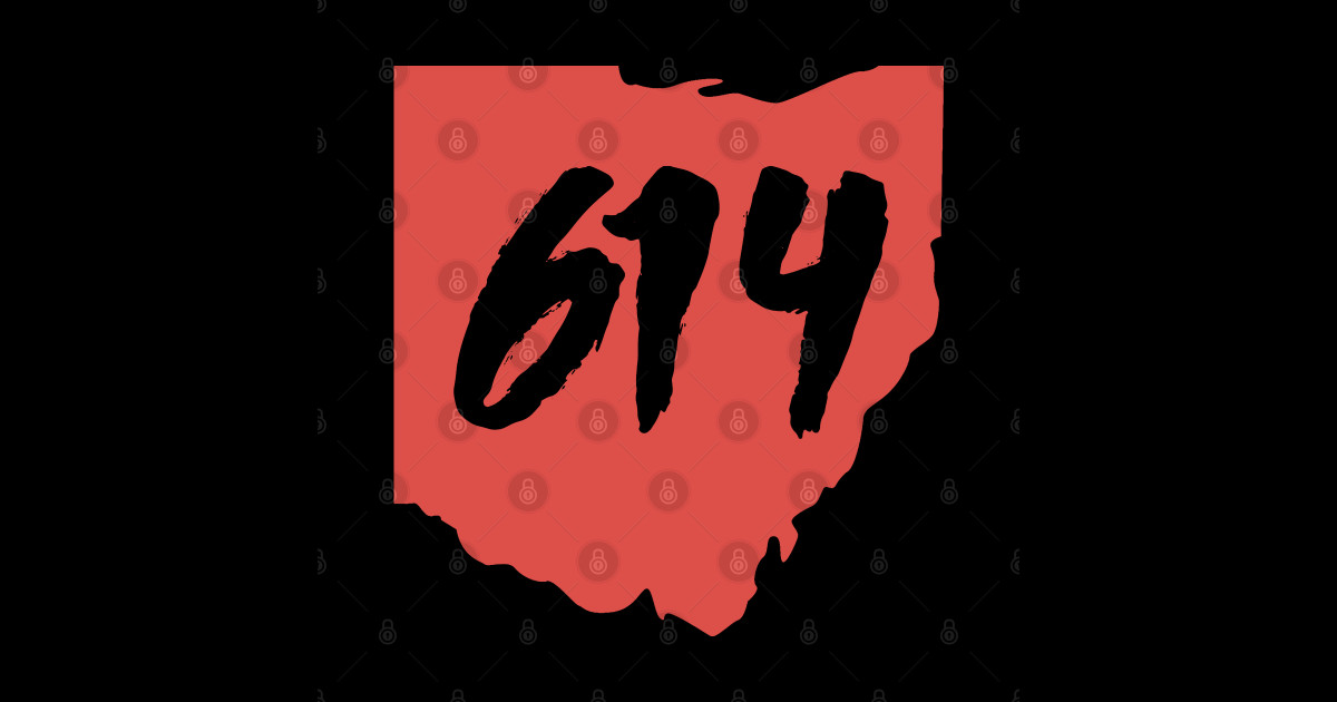 Columbus Ohio 614 Area Code - Ohio - Sticker | TeePublic