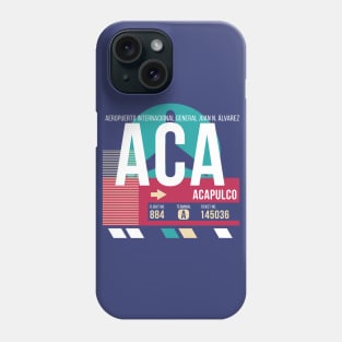 Acapulco, Mexico (ACA) Airport Code Baggage Tag E Phone Case