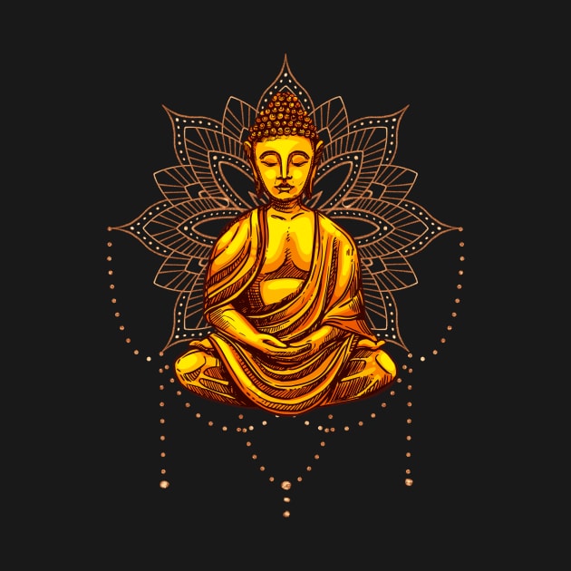 Buddha Statue Meditation Mantra by Foxxy Merch