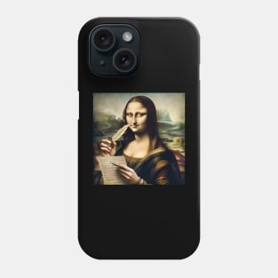 Mona Lisa Inspired Tee - Celebrate National Handwriting Day Phone Case