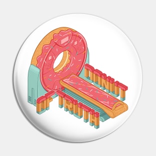 Donut of truth - CT donut scanner isometric illustration Pin