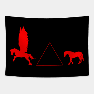 horses and triangular prism (red) Tapestry