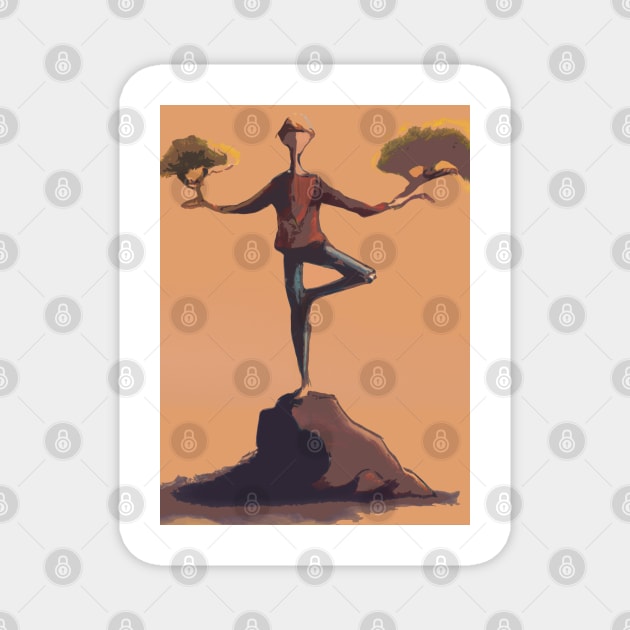 Yoga Tree Pose Magnet by JohnCorney