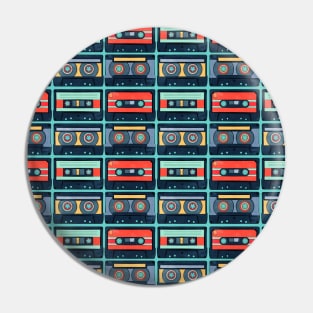 Retro Cassette Tape Pattern Pin