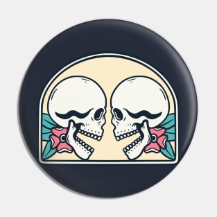 Couple Skull Pink Pin