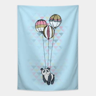 Ballooning Panda Bear Tapestry