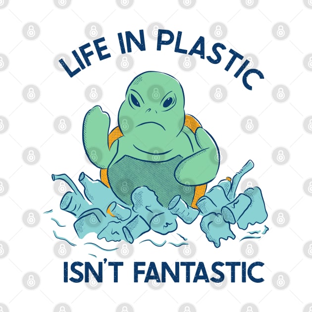 Life in plastic - Angry turtle - plastic ocean by MisterThi