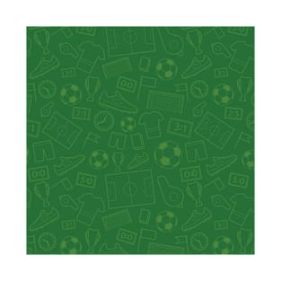 Green Soccer Theme Pattern T-Shirt