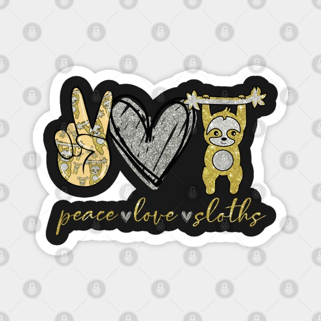 Funny Peace Love Sloth Magnet by TheMegaStore